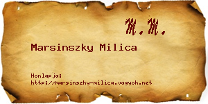 Marsinszky Milica névjegykártya